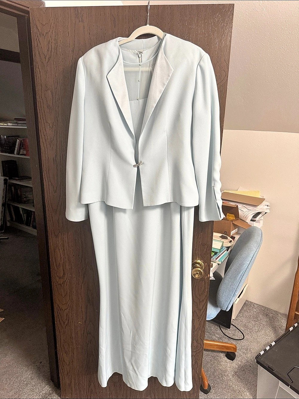 Daymor Maxi Skirt Suit in Blue Size 18W Like New